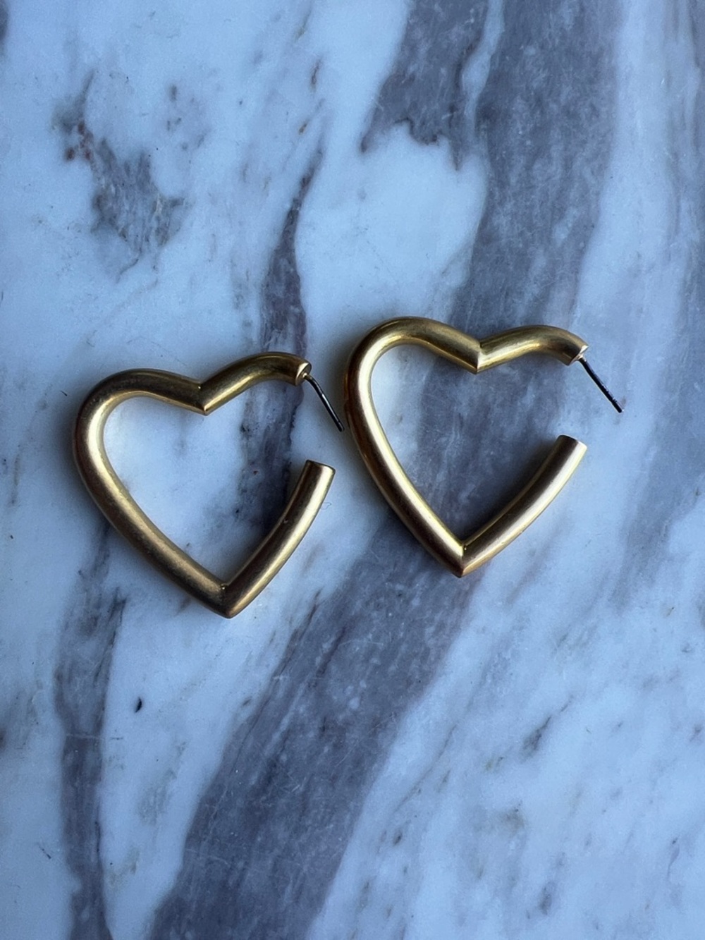 Gold Heart Hoop Earrings